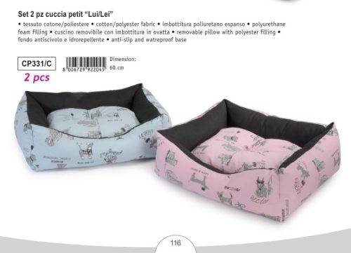 CP331/C Peremes négyszögletű fekhely Lui-Lei 2 darabos szett 60 cm