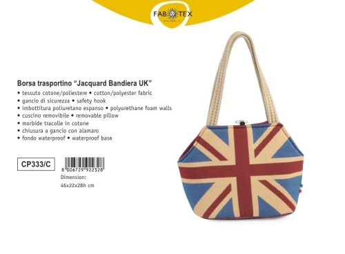 CP333/C Hordozó Jacquard Bandiera UK 46x22x28h cm