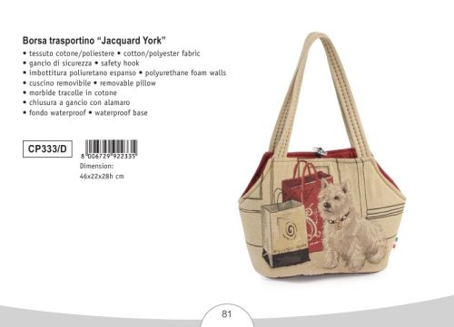 CP333/D Hordozó Jacquard York 46x22x28h cm