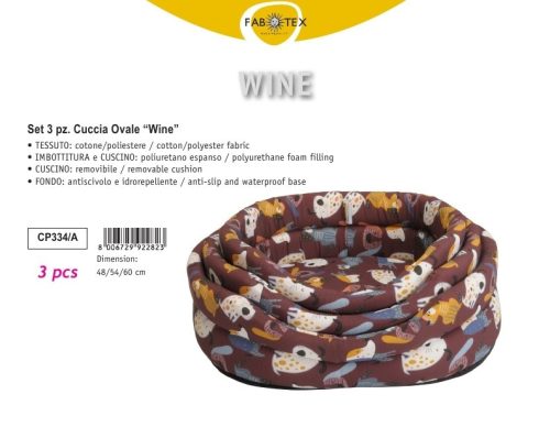 CP334/A Ovális fekhely szett Wine 48/54/60 3 darabos szett
