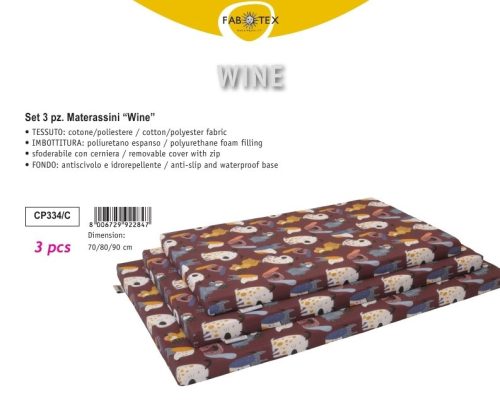 CP334/C Wine matrac levehető huzattal 70/80/90 cm 3 darabos szett
