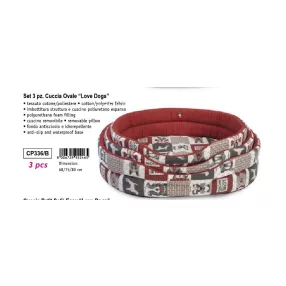 CP336/B Ovális fekhely Love Dogs  68/75/80 3 darabos szett