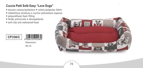 CP336/C Négyszögletes fekhely Love Dogs 60 cm