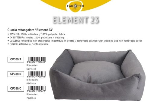 CP339/C Négyszögletes fekhely Element 23 méret 75 cm