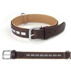 DA011/B Bőr nyakörv Texas barna 25*550 mm