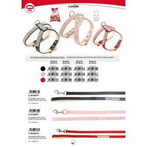 DC095/C Állítható, strasszos hám bőr L méret Fekete