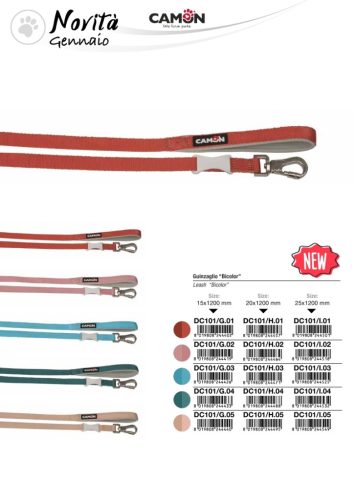 DC101/I.05 Kéttónusú állítható póráz 25x1200 mm elefántcsont