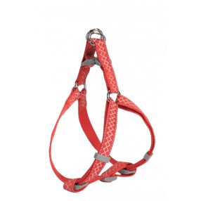   DC108/D Hám fényvisszaverős varrással "Cubic" piros 1*30-40 cm - XS