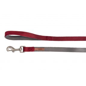 DC119/G.05 Póráz  DoublePremium szürke-piros 15*1200 mm