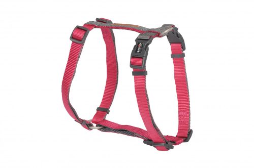 DC119/T.06 H-típusú hám állítható OneTouch  DoublePremium rózsaszín-szürke 20*450-750 mm