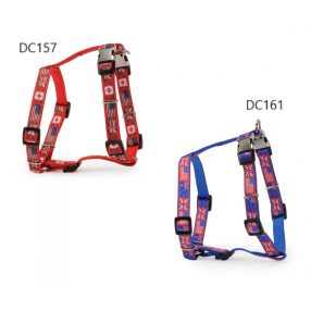   DC161/C Linea Flags állítható dupla hám  zászlós kék 25 mm