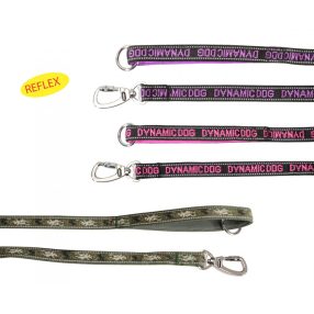   DC208/B Dynamic póráz neoprén fényvisszaverő varrással, gyorskioldó karabinerrel 20*1800 mm rózsaszín