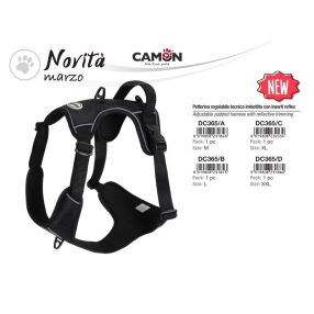   DC365/C Állítható párnázott technikai heveder reflex betétekkel fekete 660-720mm/760-1000mm XL méret