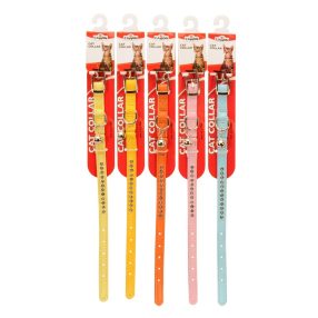   DG008/B Színes strasszos nyakörv cicáknak műbőr 12*280 mm