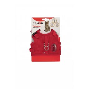   DG012/C Állítható hám Mesh cicáknak nyak 310-380 mm / mellkas 410-480 mm piros