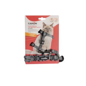   DG068 H formájú poliészter hám 10x260~410/200~300mm, elasztikus pórázzal 120-150 cm neoprén fogóval