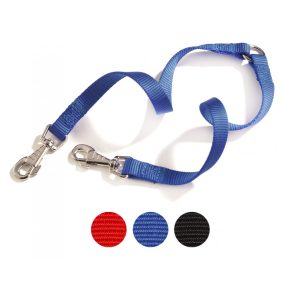 F151/03 Nylon dupla vezető két kutyához 12*350 mm fekete