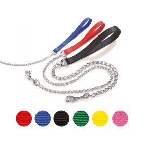   F159/01 Nylon - láncos póráz 1,6*800 mm nylon szélesség 12 mm piros