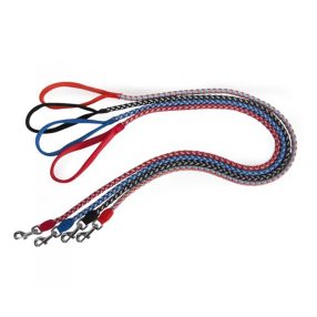   F189/02 Fonott reflexes vezetőpóráz 10*1200 mm kék-szürke