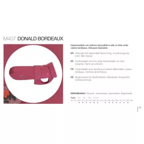   M407/75 Size 75 DONALD BORDEAUX - Esőkabát kivehető béléssel