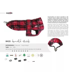   M435/27 Size 27 DONALD CHECK - Esőkabát kivehető béléssel