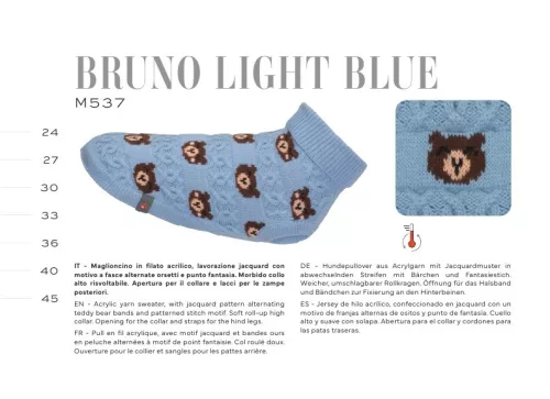 M537/33 Tg. 33 BRUNO LIGHT BLUE - Kötött pulóver