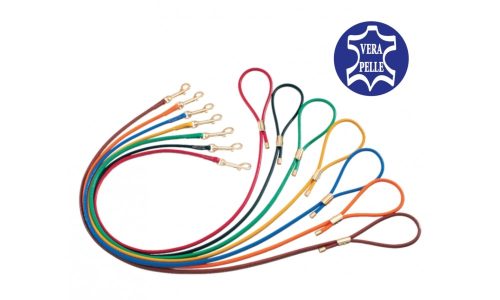 R227 Póráz borjúbőrből 110 cm Sárga Kifutó