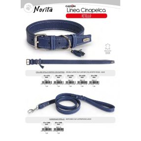   R802/E Cinopelca Borjúbőr nyakörv dupla bojtos 35*700 mm fekete