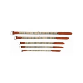   RF003/A Cinopelca  Chéri kézműves skót mintás nyakörv barna 1,8*33 cm